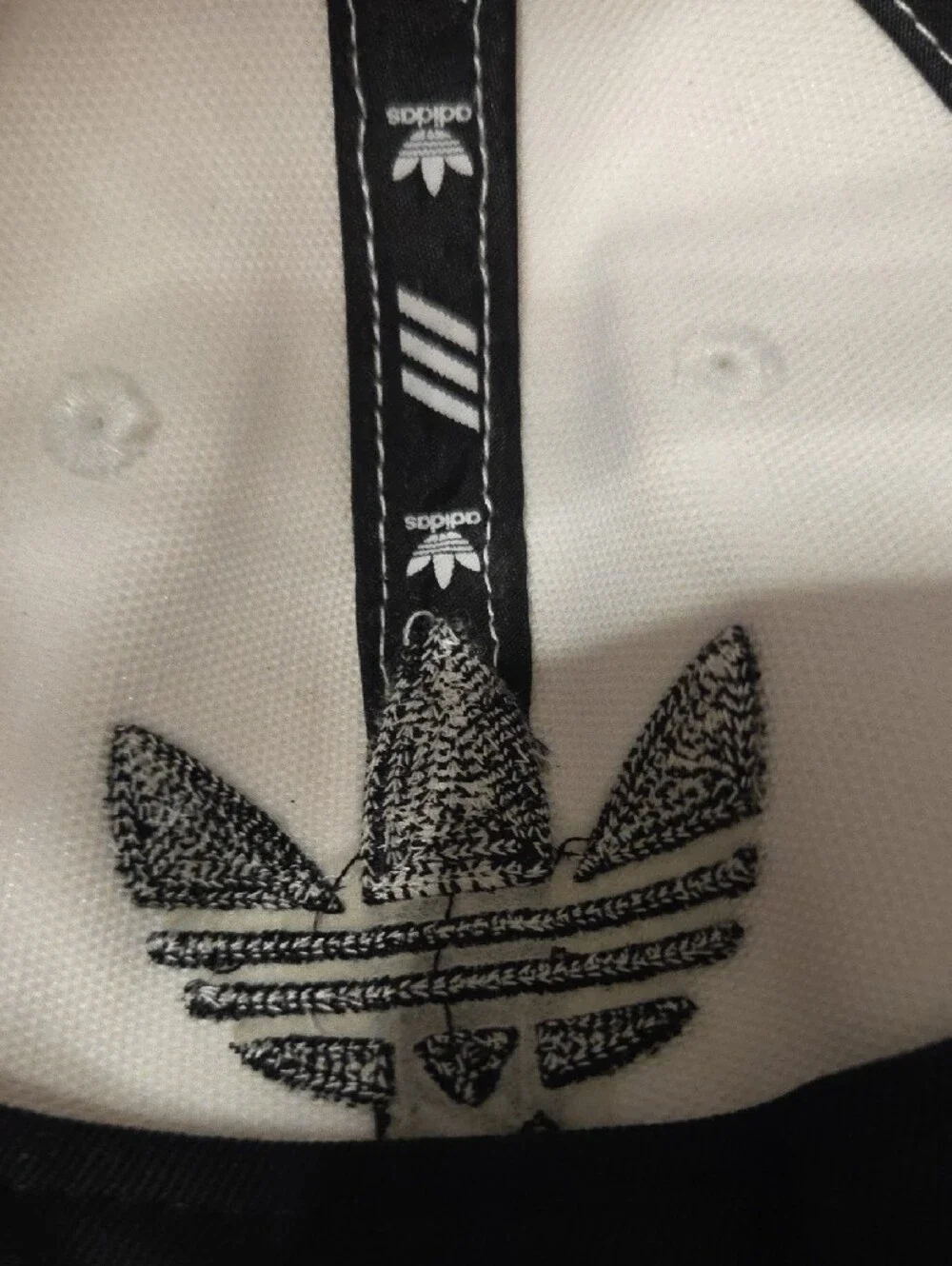 adidas White and Dark Green Trefoil Baseball Cap